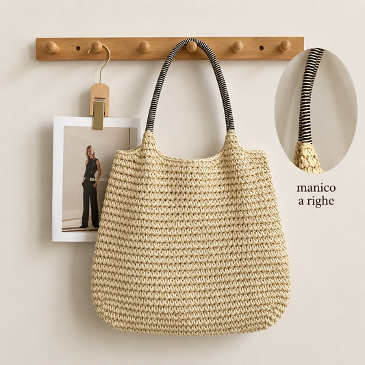 NATALINA | BOLSO BANDOLERA DE PAJA TRENZADA - NATURAL