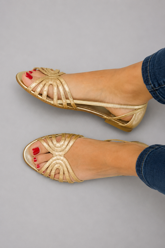 ÉLÉONORE™ | SANDALIAS DORADAS LUZ DE VERANO