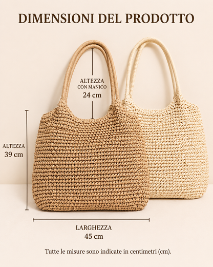 NATALINA | BOLSO BANDOLERA DE PAJA TRENZADA - NATURAL