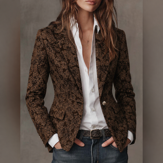 ESTELLE | BLAZER ENTALLADO DE JACQUARD CON ESTAMPADO DE CACHEMIRA