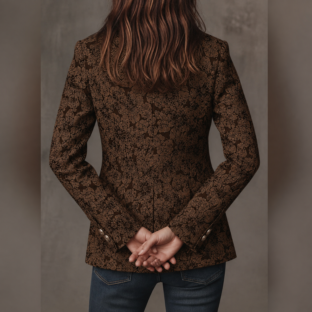 ESTELLE | BLAZER ENTALLADO DE JACQUARD CON ESTAMPADO DE CACHEMIRA