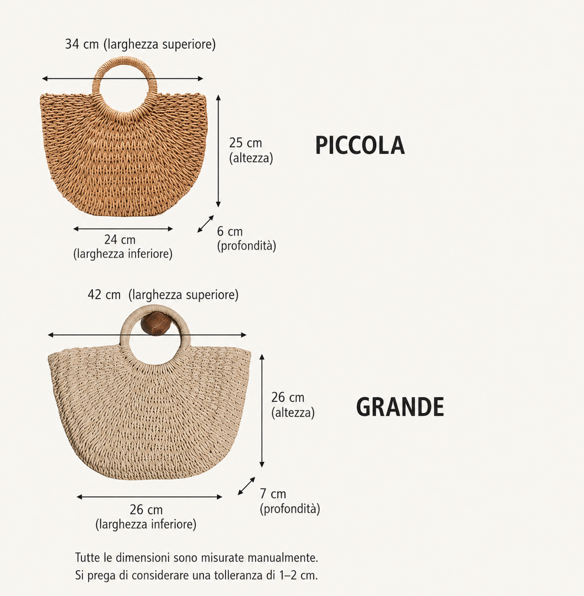 OTTAVIA | BOLSO MEDIA LUNA DE PAJA TRENZADA - BEIGE NATURAL