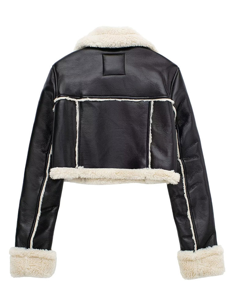 GENAYA | CHAQUETA CORTA CON CUELLO DE PELO