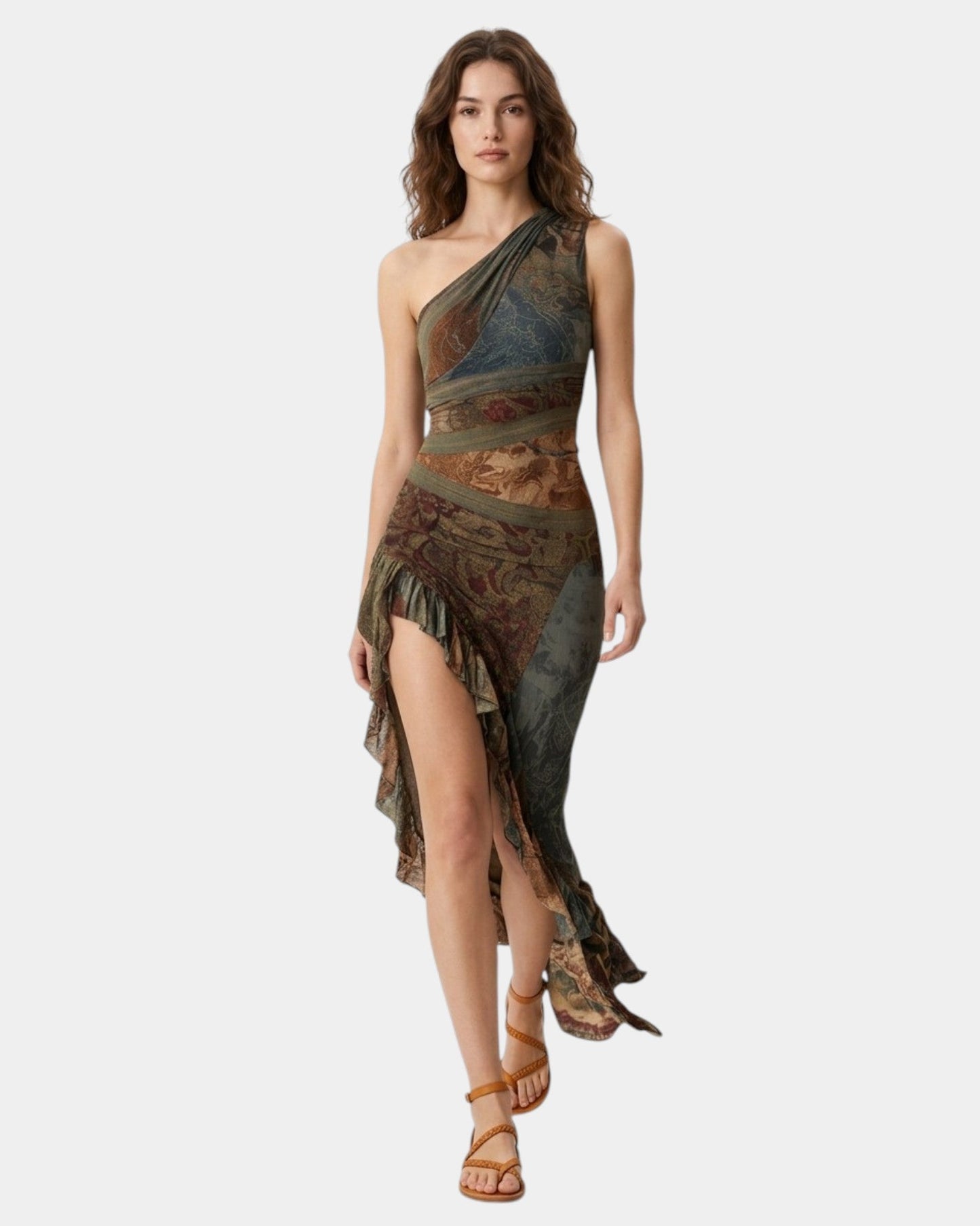 Cinderella | Vestido con estampado étnico