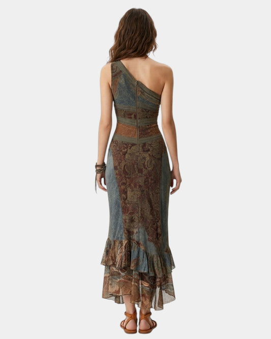 CINDERELLA | VESTIDO CON ESTAMPADO ÉTNICO