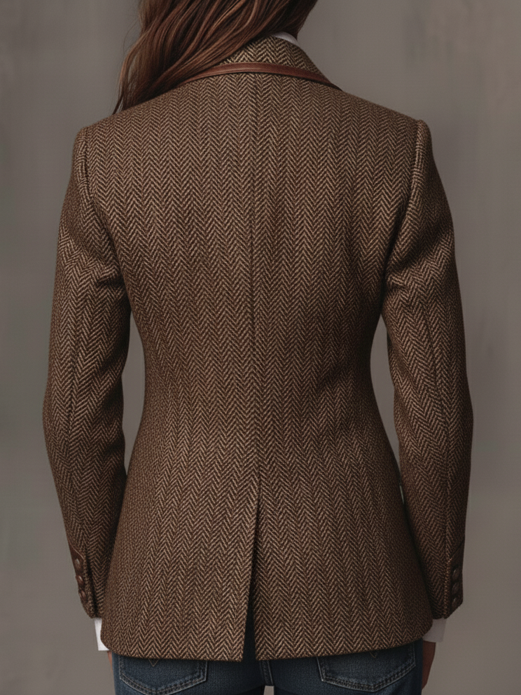 GISÈLE | BLAZER CON PANELES Y ESTAMPADO DE ESPIGA