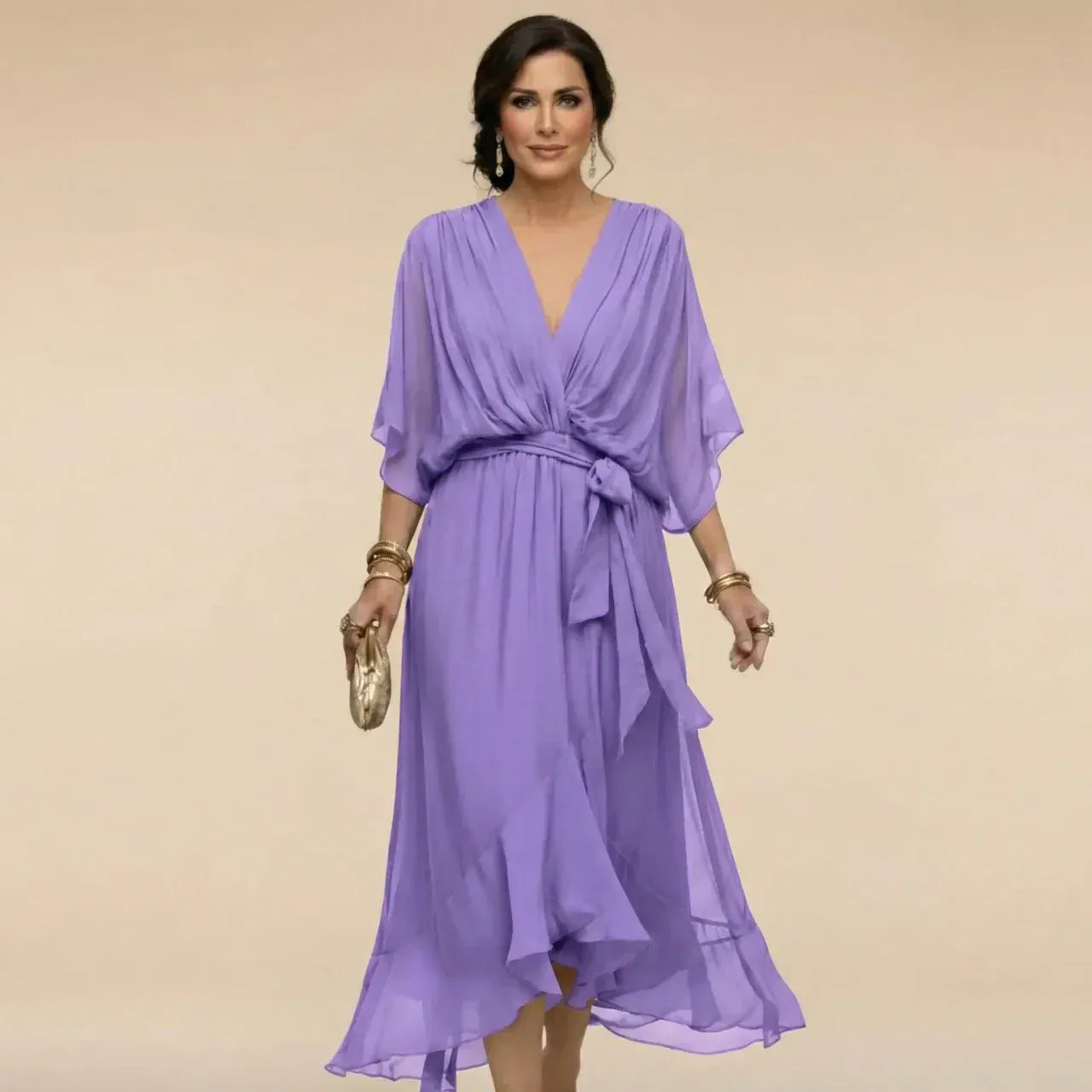 Laura™ | Vestido de gasa con escote en V
