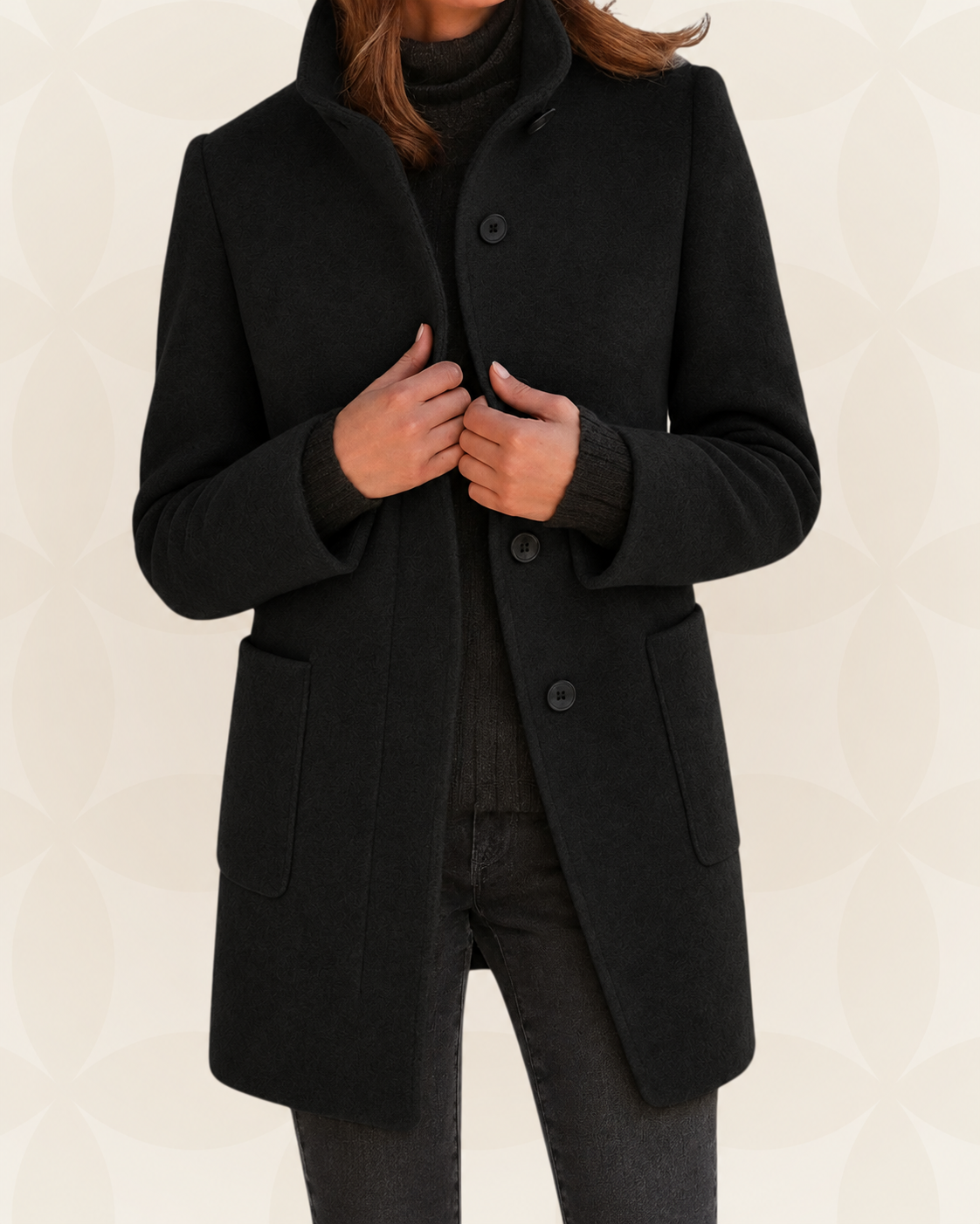 ANNA | CHAQUETA CÓMODA DE MUJER CON CUELLO ALTO