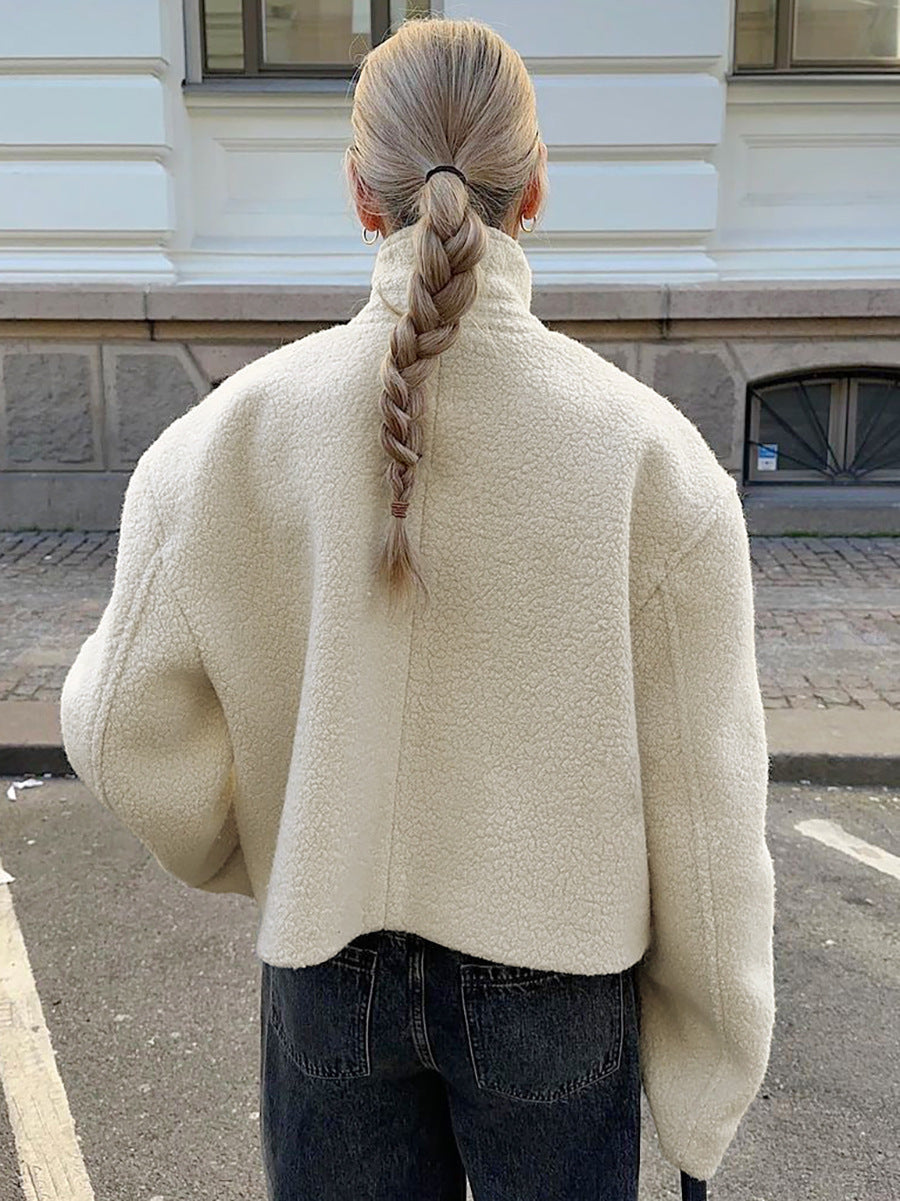 KAIDA | CHAQUETA CÁLIDA DE FORRO POLAR CON CUELLO ALTO