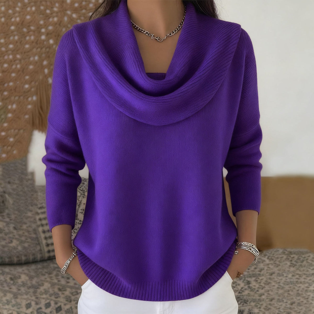 DARIA LORENA | JERSEY DE CUELLO DRAPEADO CHRISTINE