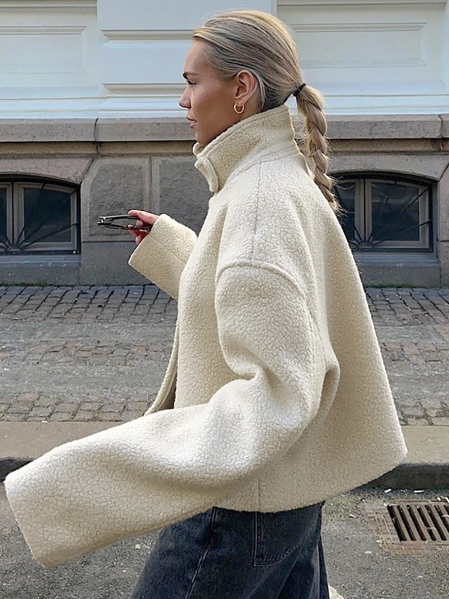 KAIDA | CHAQUETA CÁLIDA DE FORRO POLAR CON CUELLO ALTO