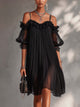 AURORE | VESTIDO LARGO DE GASA CON ESCOTE EN V