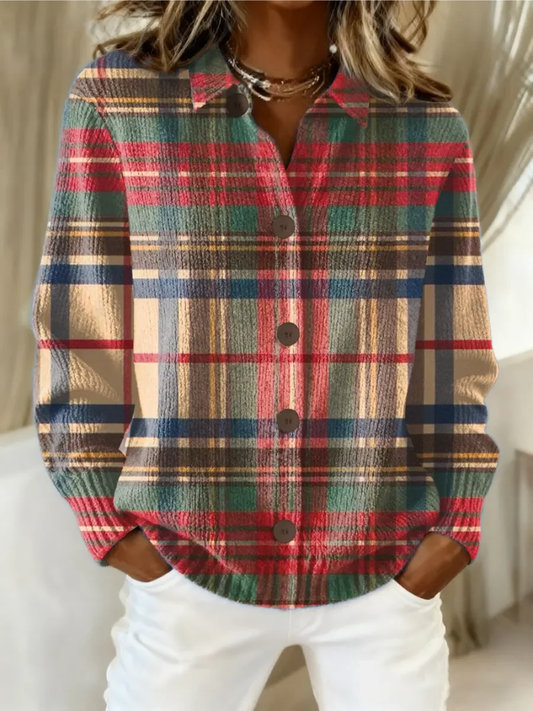 ESTELLE | CÁRDIGAN A CUADROS MULTICOLOR CON BOTONES
