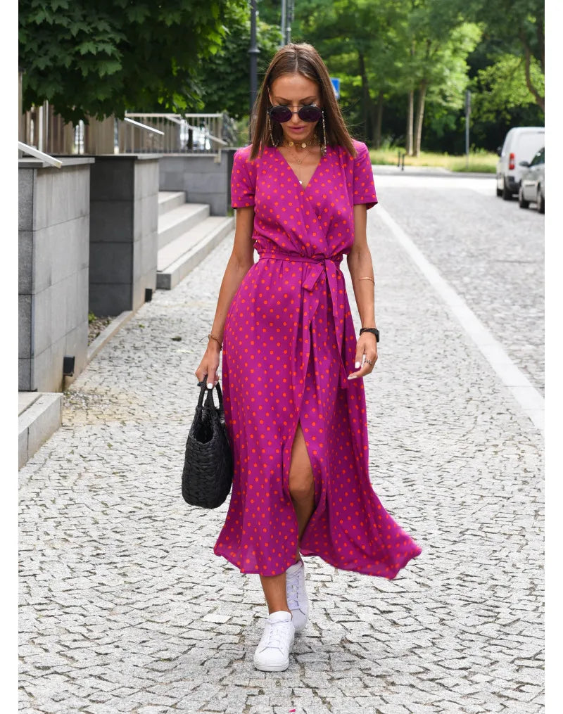 AMALIA | VESTIDO BOHEMIO ESTAMPADO CON ESCOTE EN V