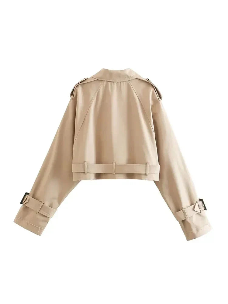SAGE | CHAQUETA CORTA CON CINTURÓN