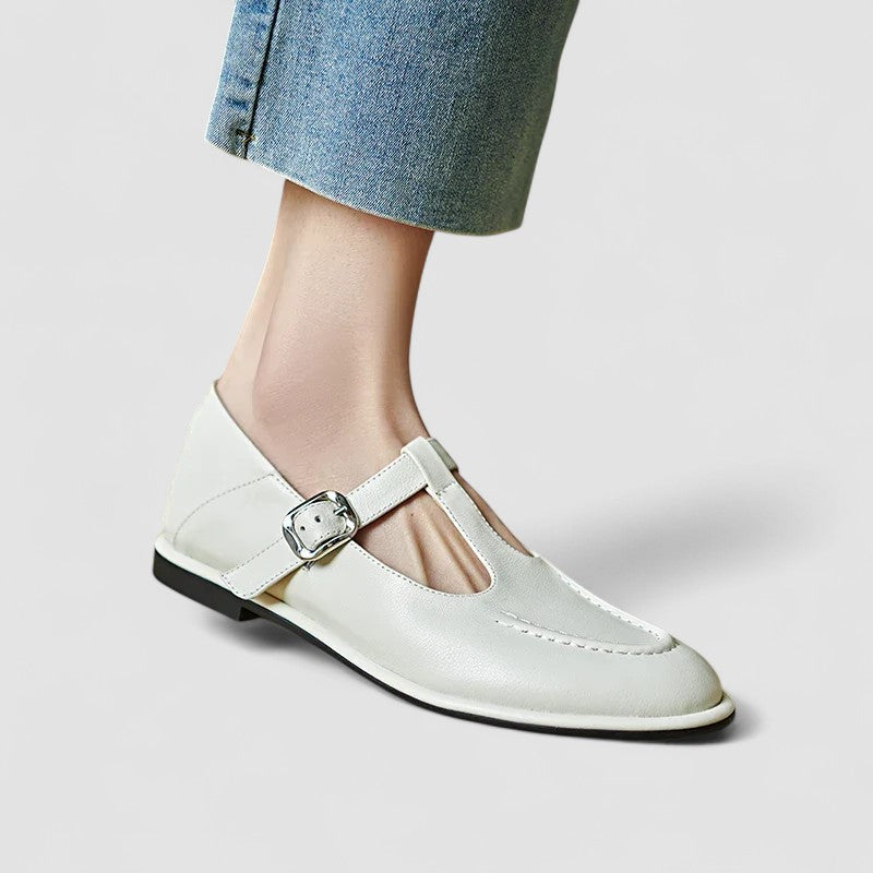 AMÉLIE | ZAPATOS MERCEDITAS BROGUE CON TACÓN BAJO