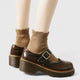 AVELINE | ZAPATOS MERCEDITAS DE CUERO CON PLATAFORMA