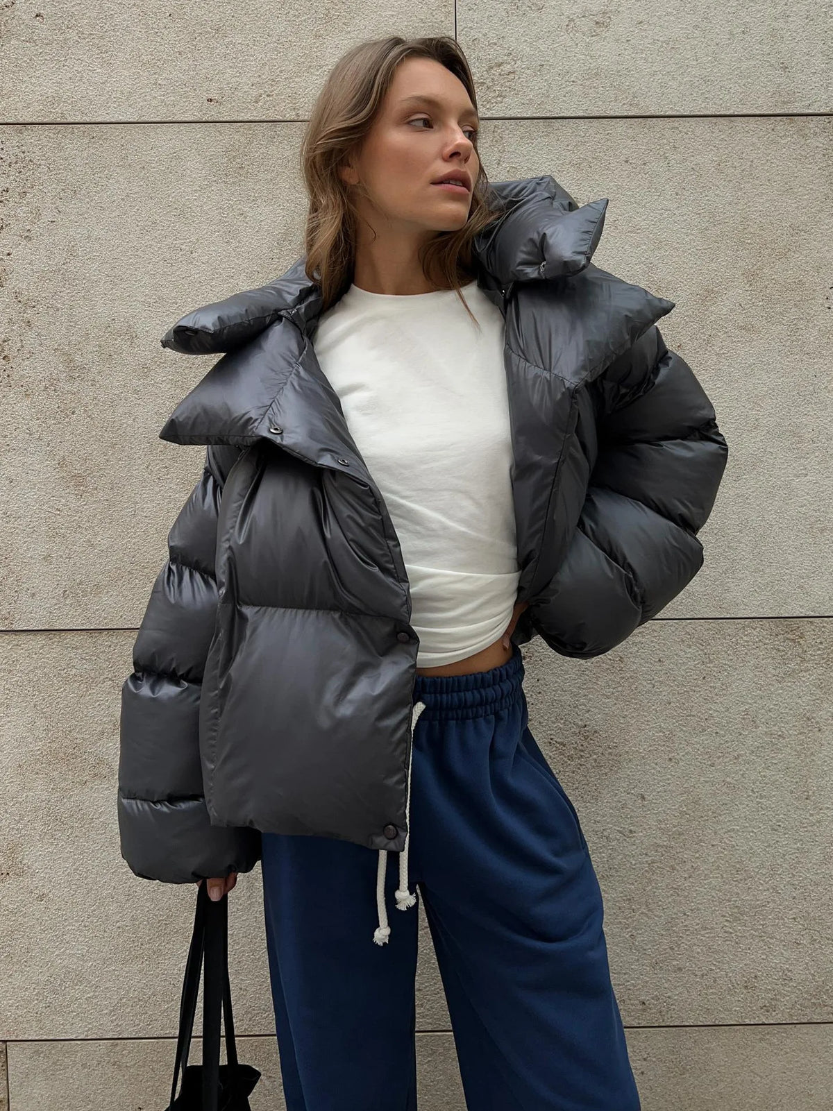GEMMA | CHAQUETA ACOLCHADA AMPLIA DE DOBLE CAPA