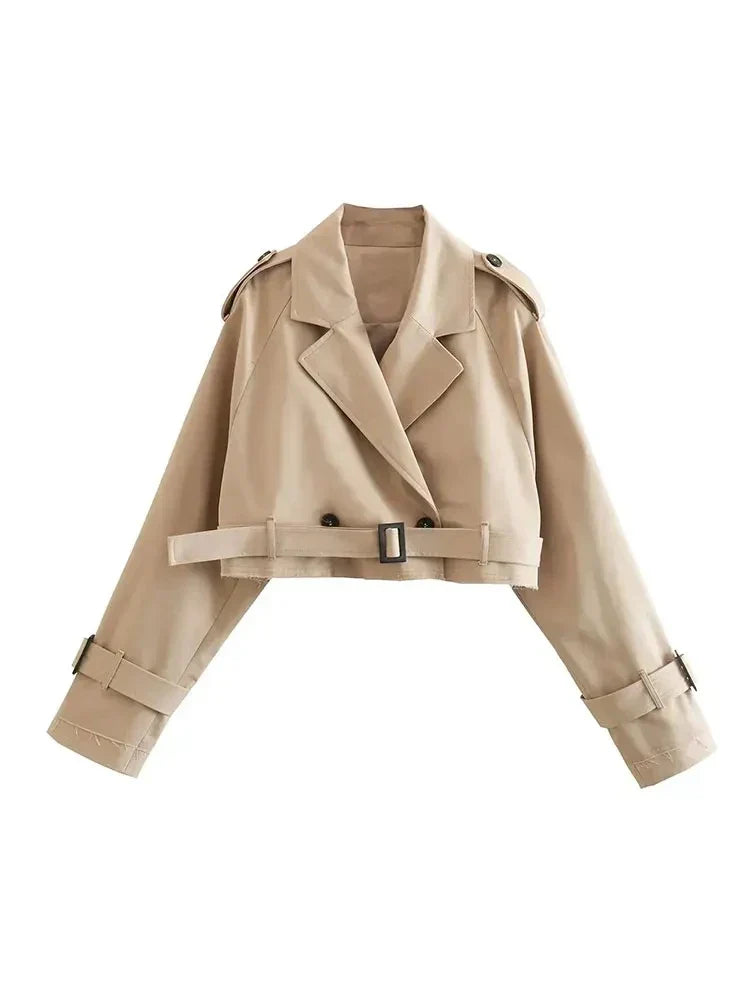 SAGE | CHAQUETA CORTA CON CINTURÓN