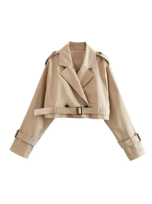 SAGE | CHAQUETA CORTA CON CINTURÓN