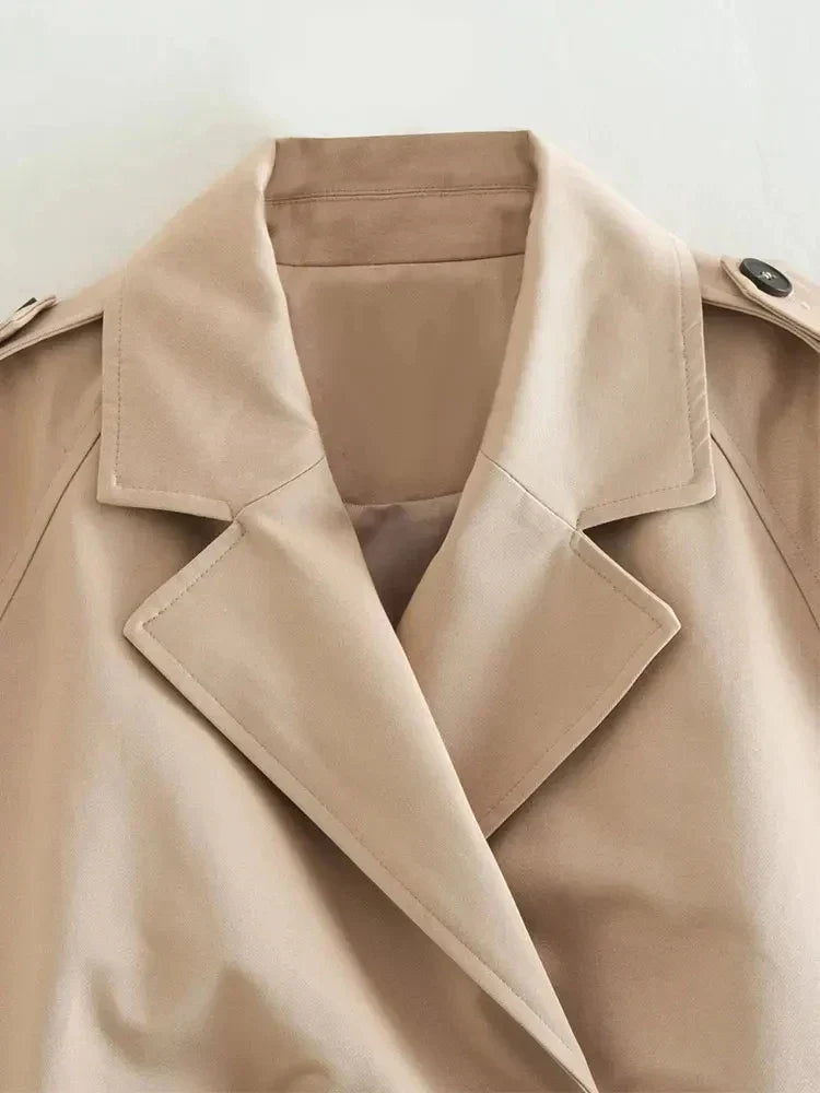 SAGE | CHAQUETA CORTA CON CINTURÓN