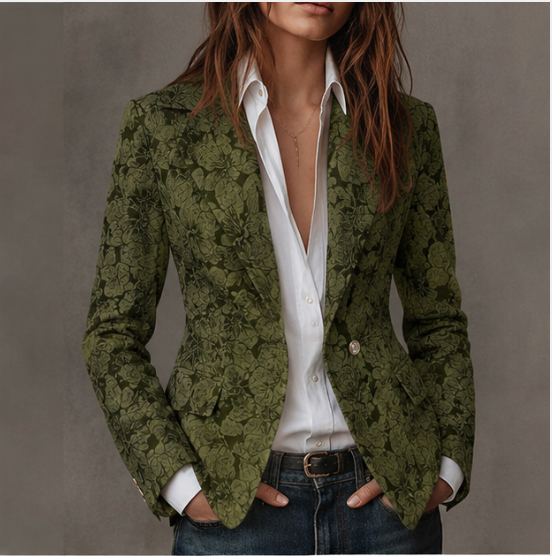 ESTELLE | BLAZER ENTALLADO DE JACQUARD CON ESTAMPADO DE CACHEMIRA