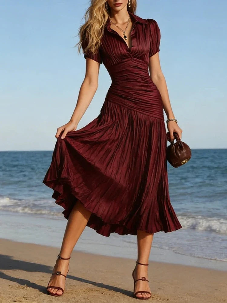 ELENA | VESTIDO CAMISERO A RAYAS DE CORTE EN A