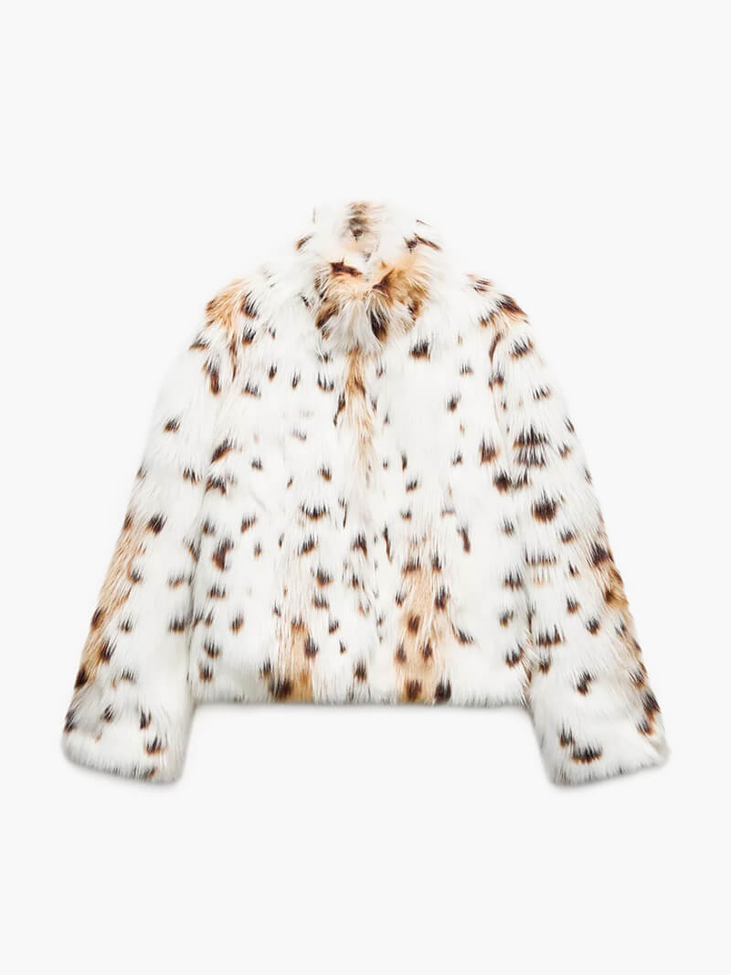 SENNA | CHAQUETA DE PELO CON ESTAMPADO DE LEOPARDO