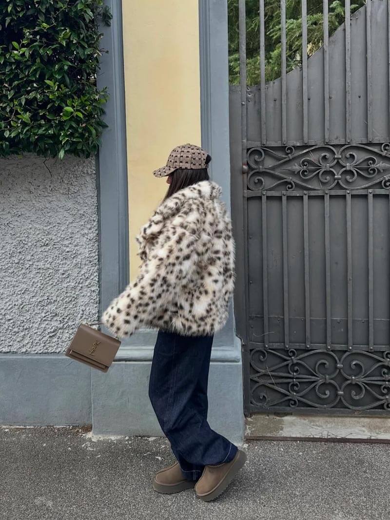 SENNA | CHAQUETA DE PELO CON ESTAMPADO DE LEOPARDO