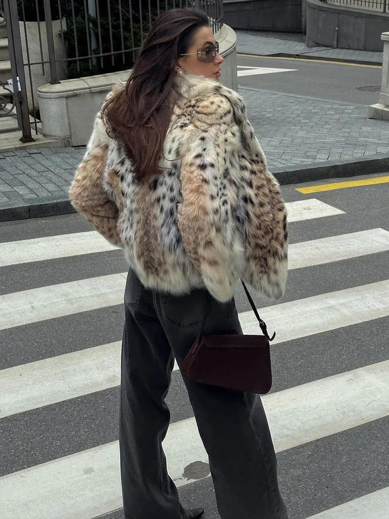 SENNA | CHAQUETA DE PELO CON ESTAMPADO DE LEOPARDO