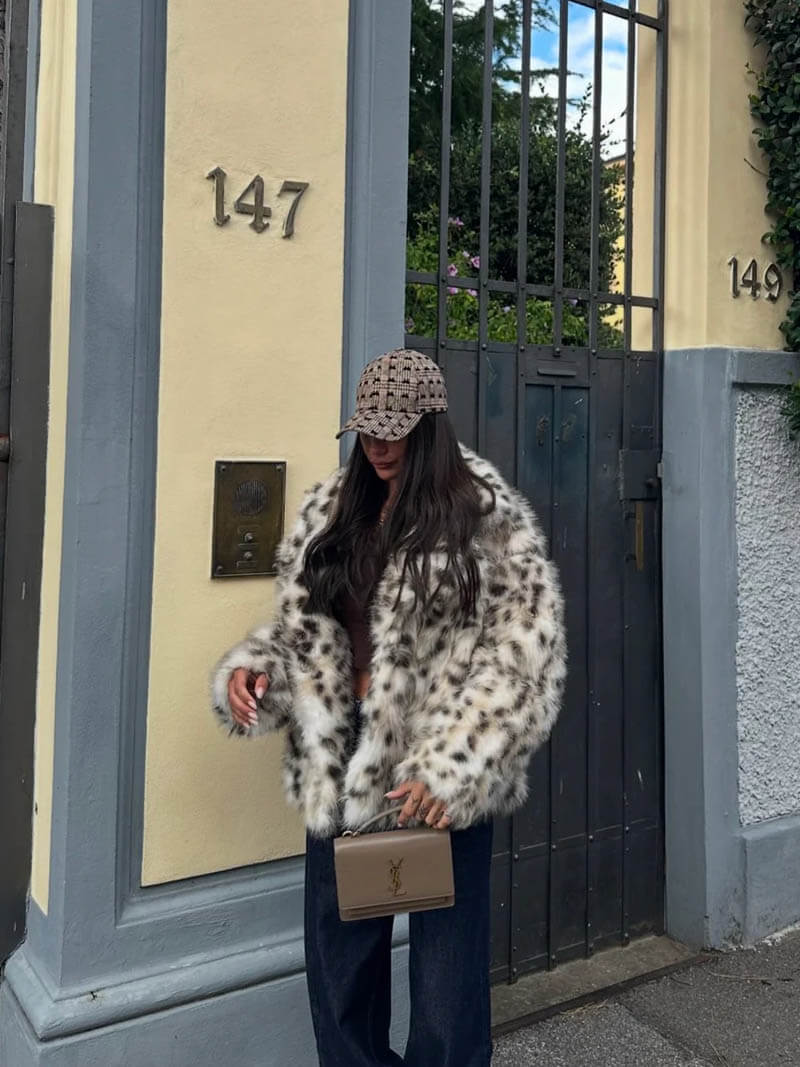 SENNA | CHAQUETA DE PELO CON ESTAMPADO DE LEOPARDO