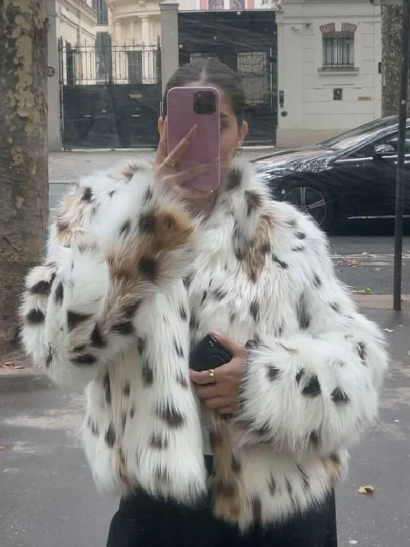 SENNA | CHAQUETA DE PELO CON ESTAMPADO DE LEOPARDO