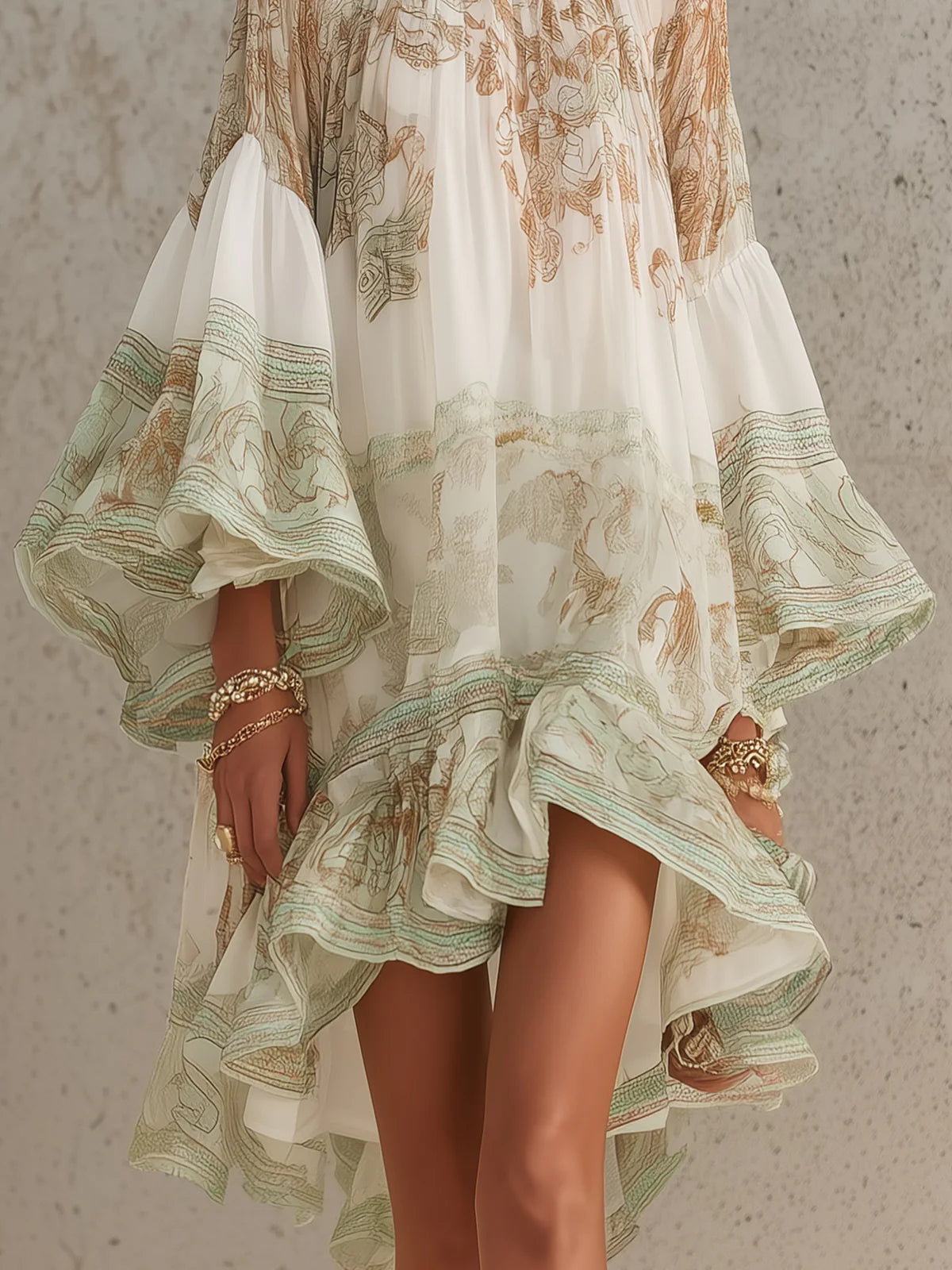 ISABELLA | VESTIDO CORTO CON BAJO DE VOLANTES