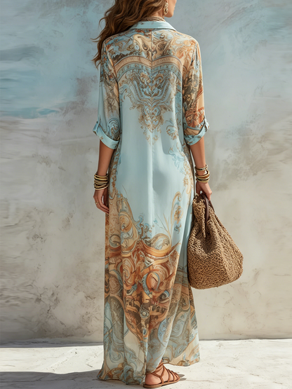 LAURA | VESTIDO CAMISERO MEDITERRÁNEO