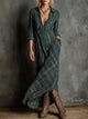 MARGAUX | VESTIDO CAMISERO LARGO DE CUADROS VICHY VERDES
