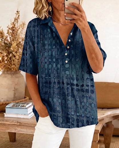 BLUSA ESTAMPADO LUNARES BOTÓN MEDIO-PATRON