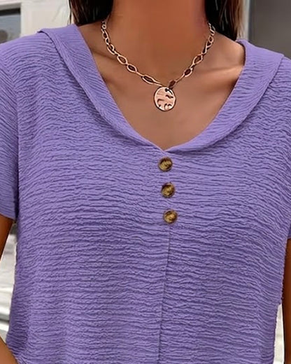 CAMISETA CUELLO PETER PAN TRES BOTONES
