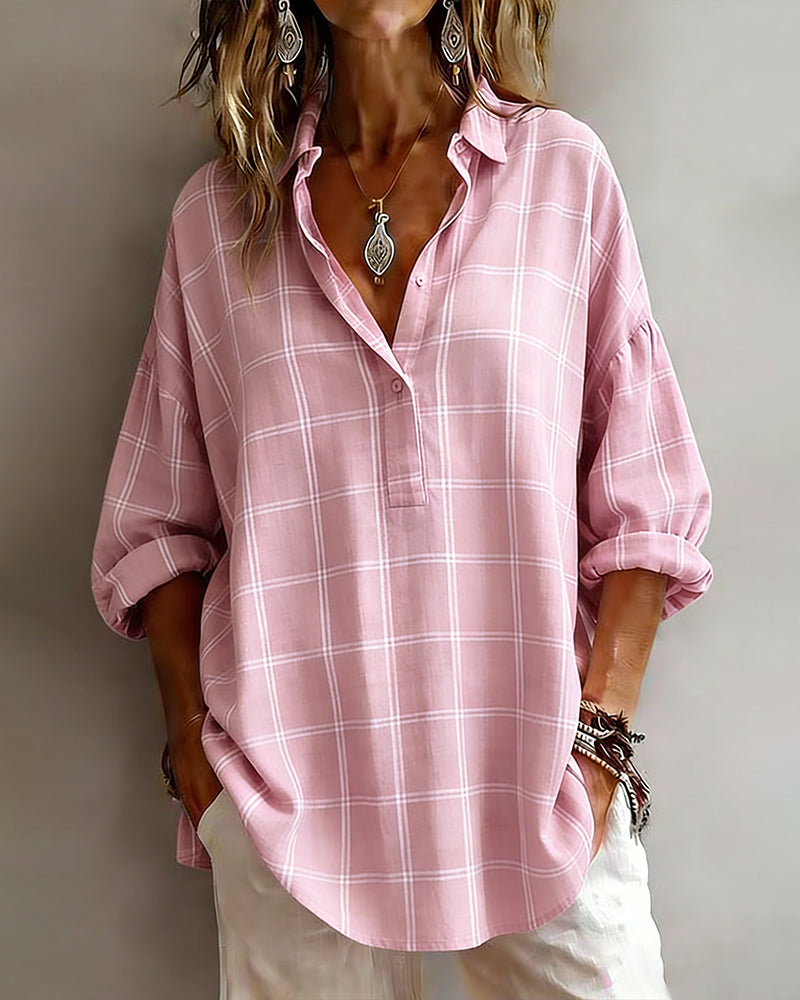 CAMISA SOLAPA CON CUADROS SOFISTICADO
