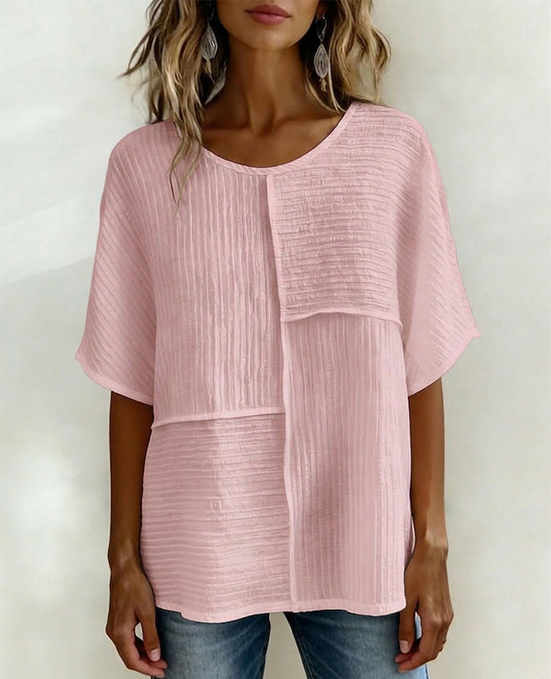 TOP VERTICAL TEXTURIZADO PATCHWORK HOLGADO