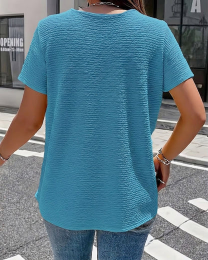 CAMISETA CUELLO PETER PAN TRES BOTONES