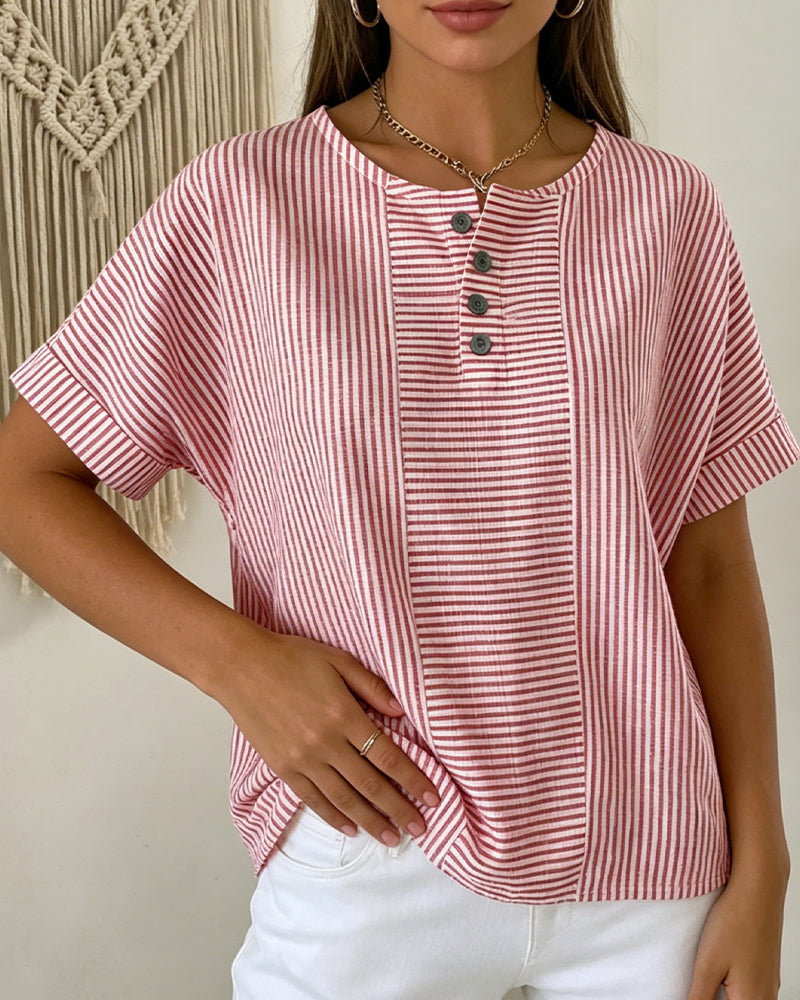 BLUSA CUELLO REDONDO MANGA CORTA