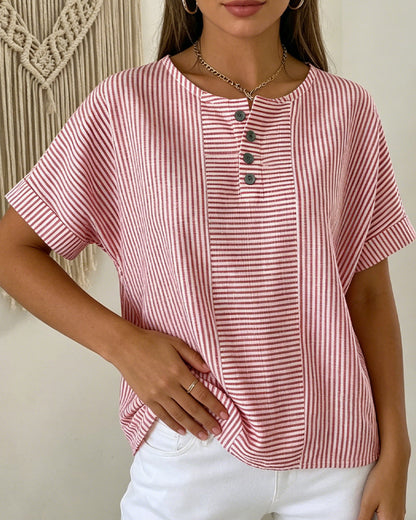BLUSA CUELLO REDONDO MANGA CORTA