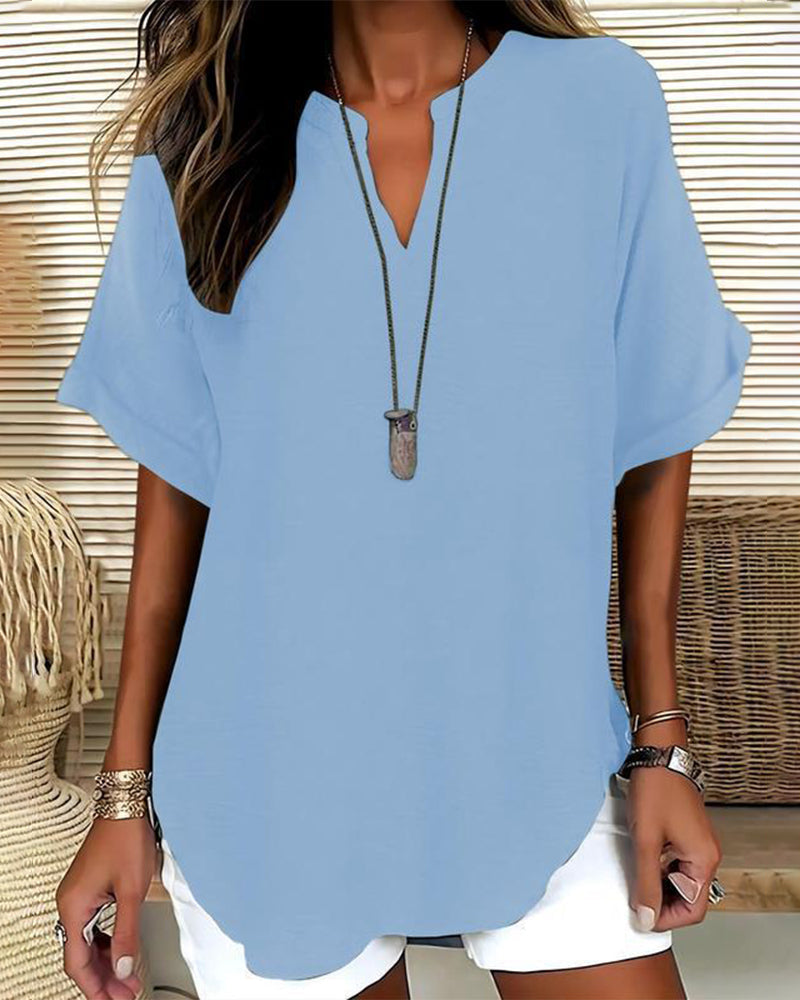 BLUSA HOLGADO LISA PARA MUJER – CASUAL