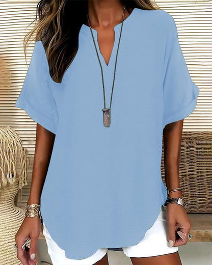 BLUSA HOLGADO LISA PARA MUJER – CASUAL