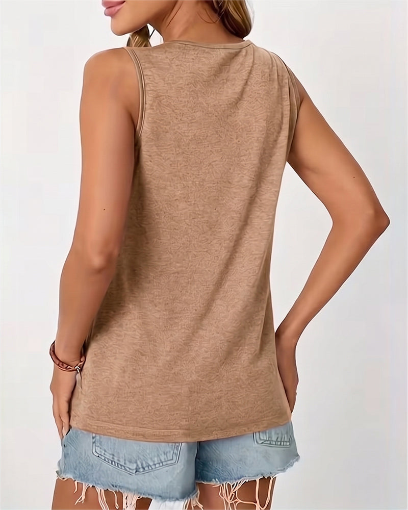 TOP DE TIRANTES LISO CUELLO DE U PLISADO