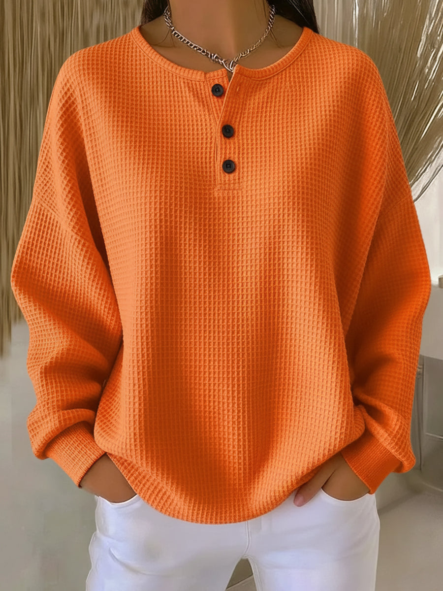 DARIA LORENA | SUDADERA HENLEY TEXTURIZADA CATHERINE