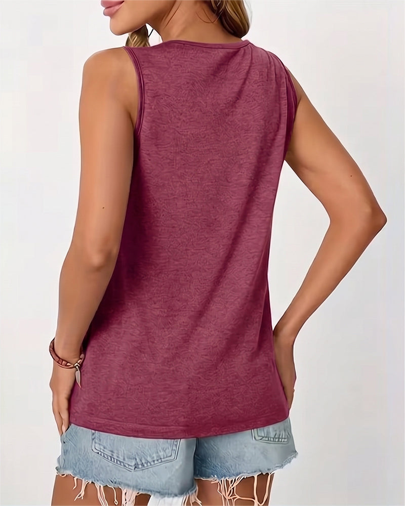 TOP DE TIRANTES LISO CUELLO DE U PLISADO