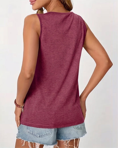 TOP DE TIRANTES LISO CUELLO DE U PLISADO