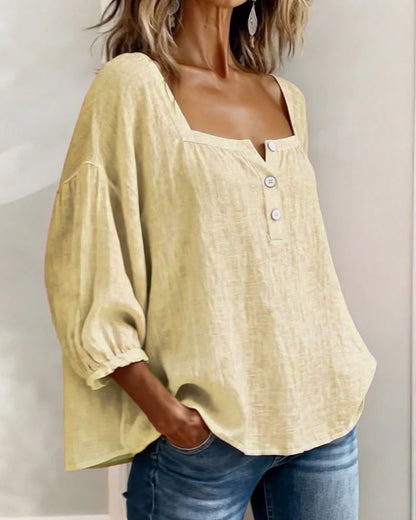 BLUSA SENCILLO ESCOTE CUADRADO MANGA LARGA
