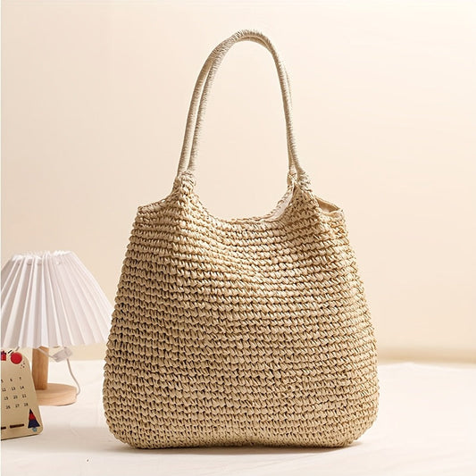 MANUELA | BOLSO BANDOLERA DE PAJA TRENZADA - NATURAL CLARO